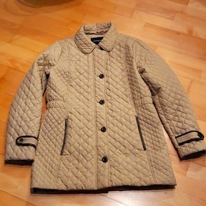 Lands' End Tan Quilted Utility Jacket